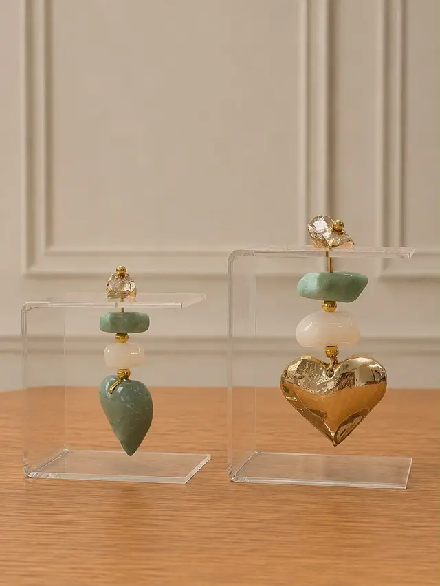 Esculturas Amazonita & Coração Dourado