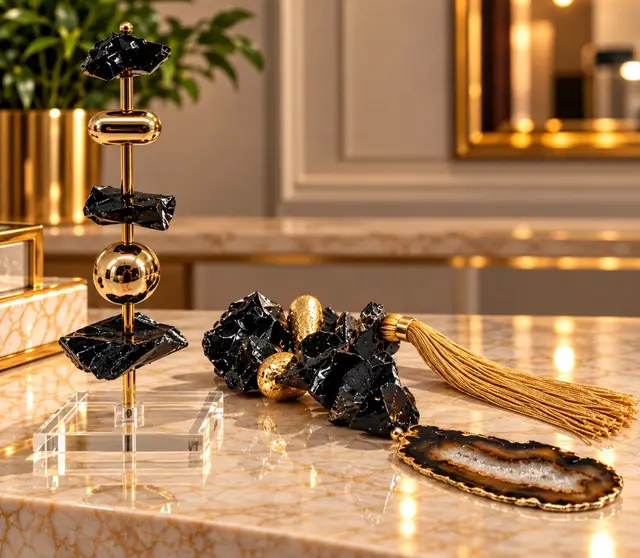 Colar de Mesa Obsidiana