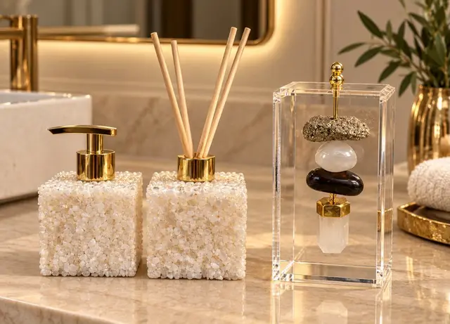 Kit Lavabo Quartzo Branco com Difusor